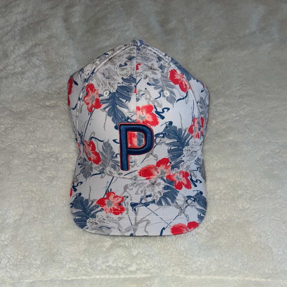 Puma Blue and White Cap with Red Accents